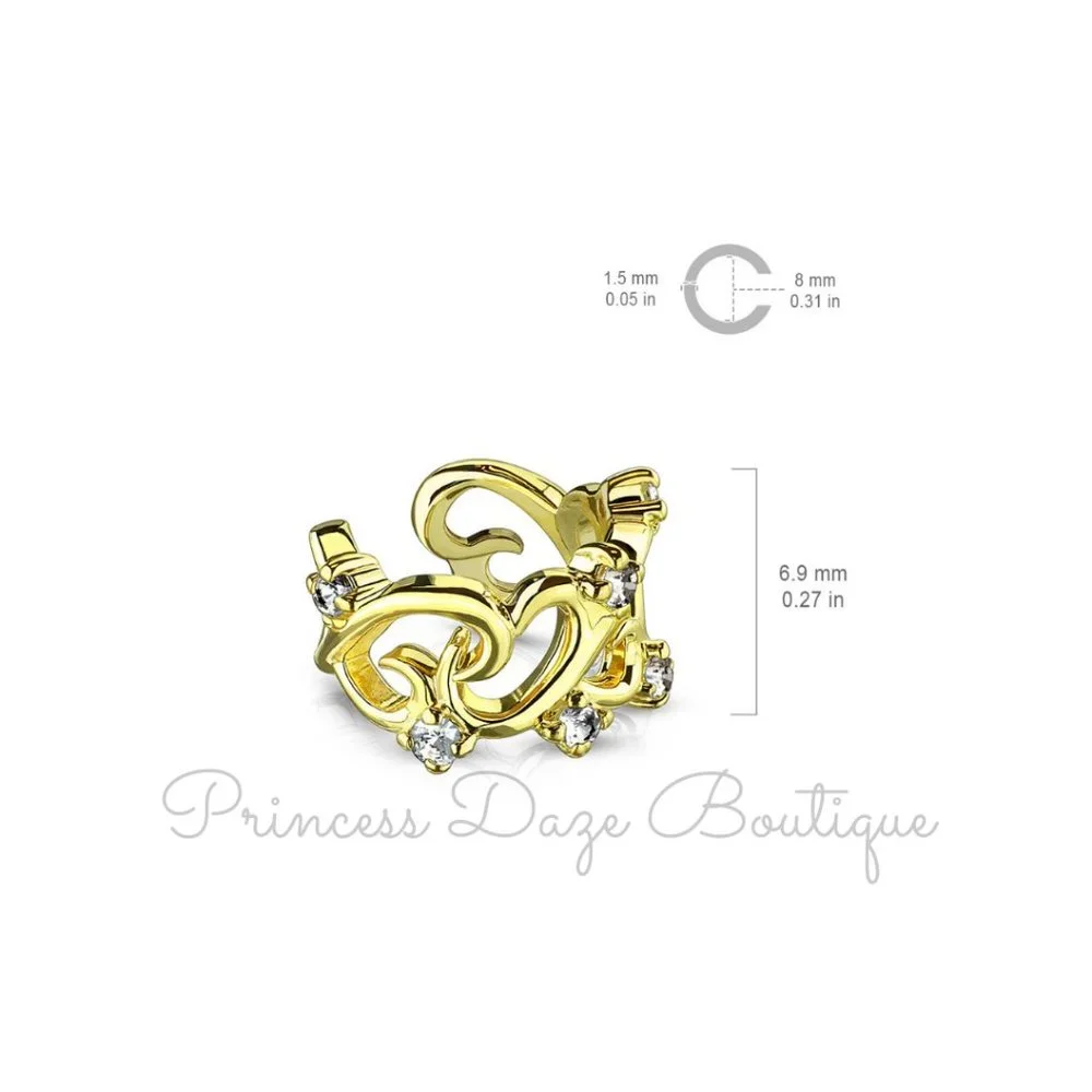 Silver Unique Diamond Clip On Ear Cuff /‎ Fake Cartilage Non-Piercing Earring